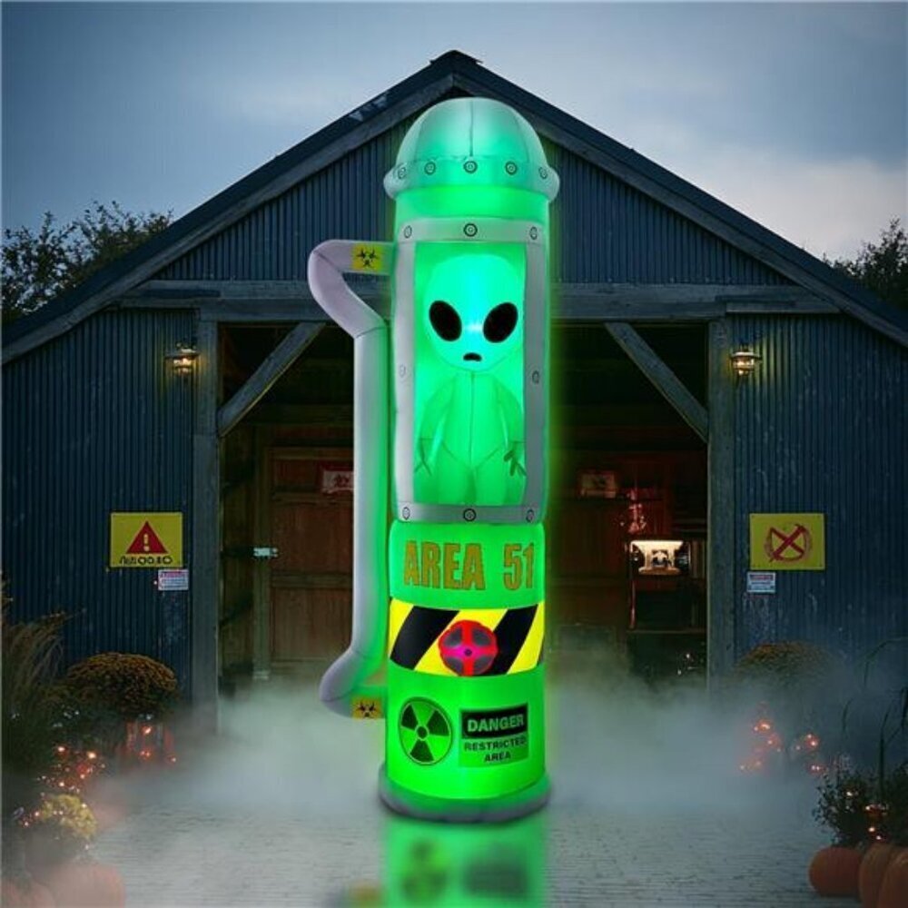 8ft Alien Inflatable Outdoor Halloween Decoration LED Lights